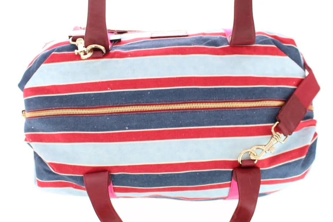 Multicolor striped travel bag
