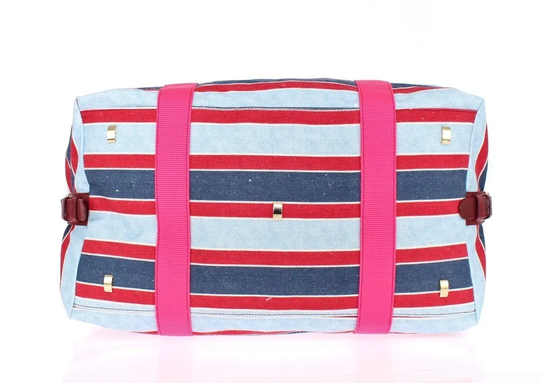 Multicolor striped travel bag
