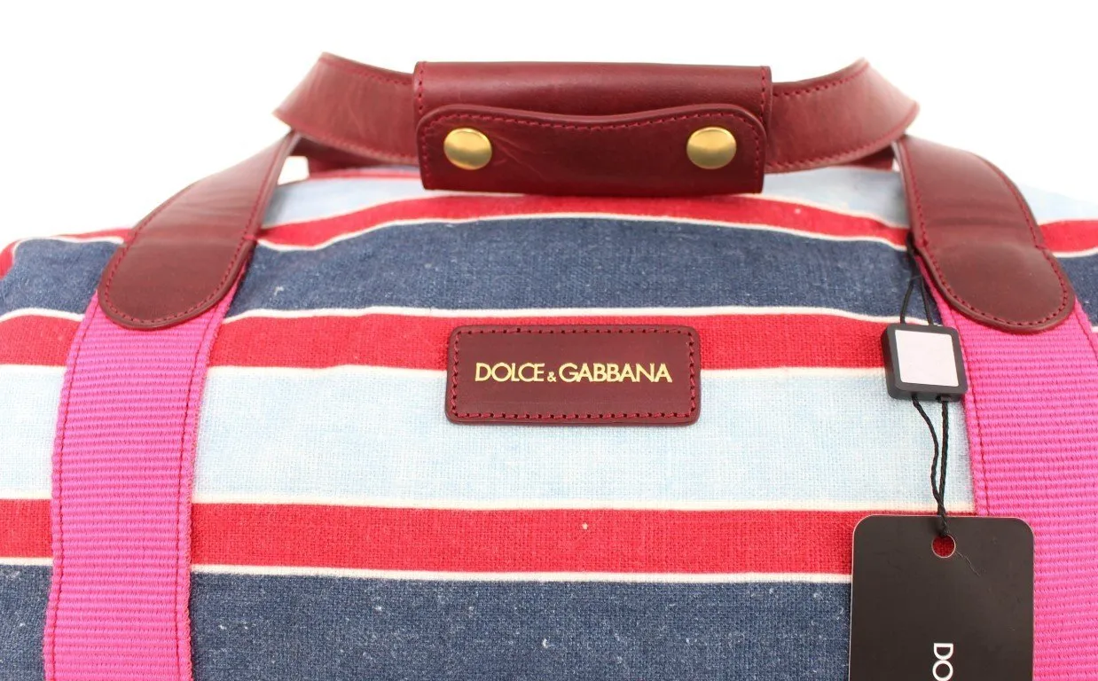 Multicolor striped travel bag