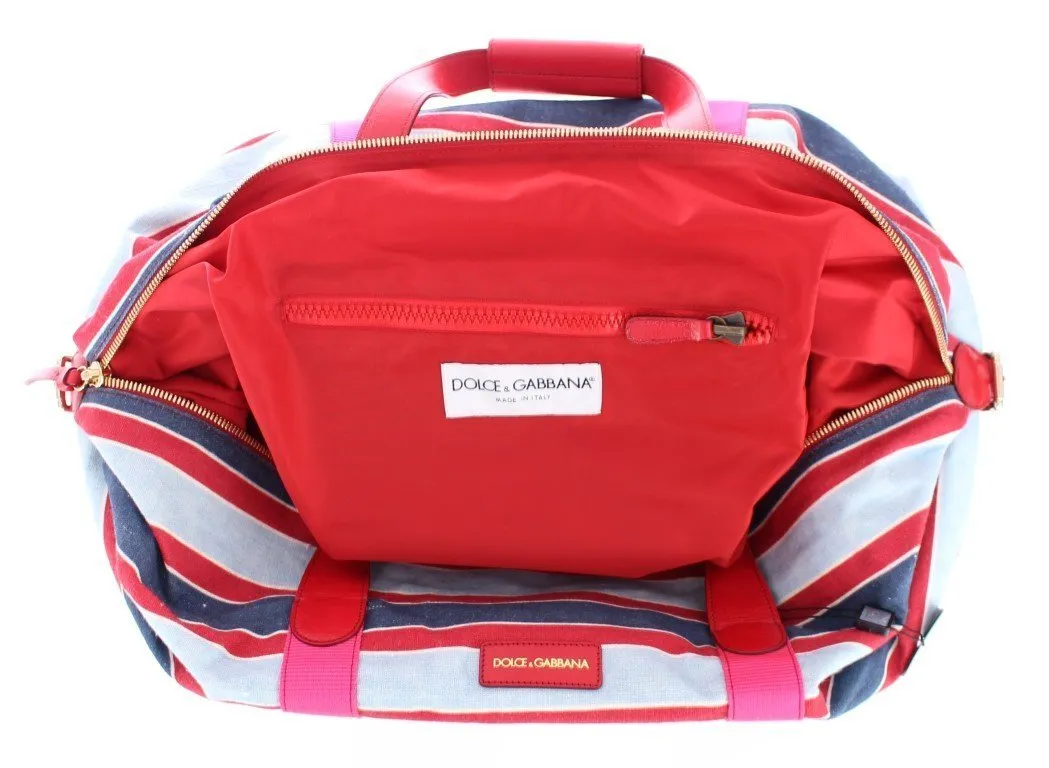 Multicolor striped travel bag