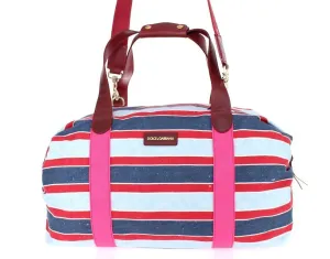 Multicolor striped travel bag