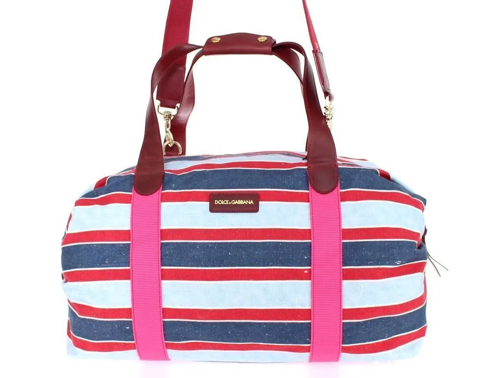 Multicolor striped travel bag