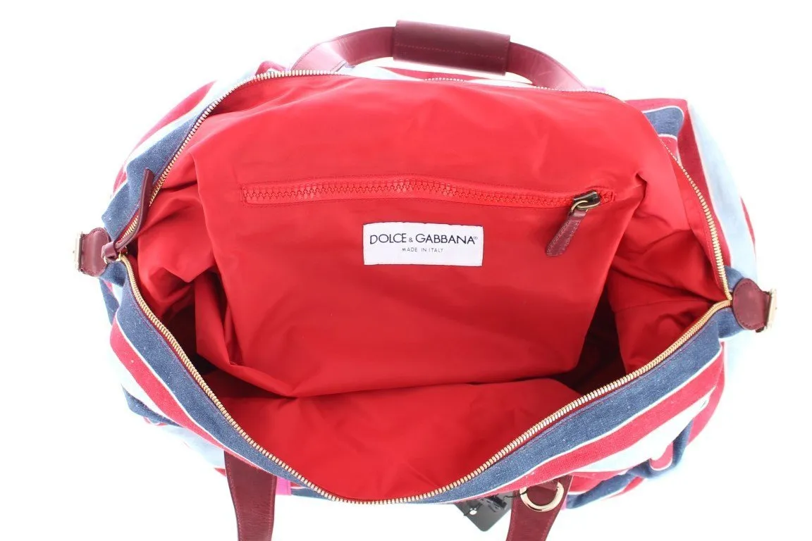 Multicolor striped travel bag