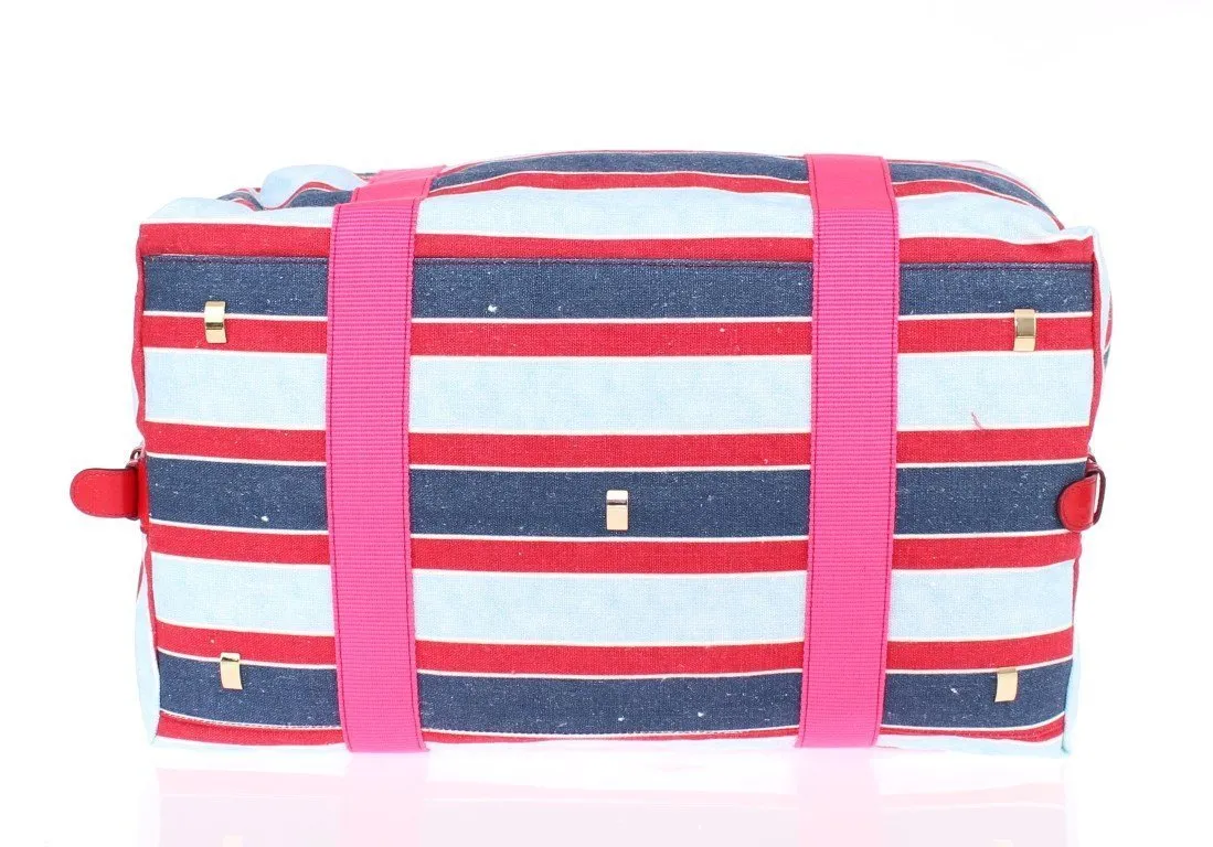 Multicolor striped travel bag