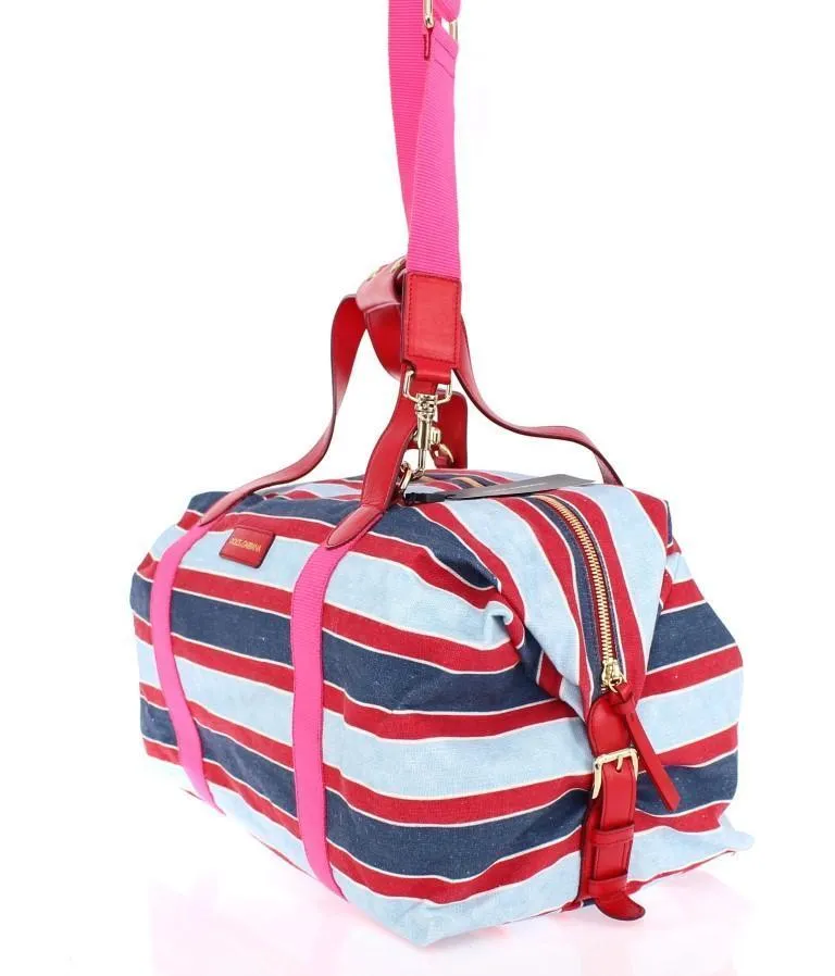 Multicolor striped travel bag