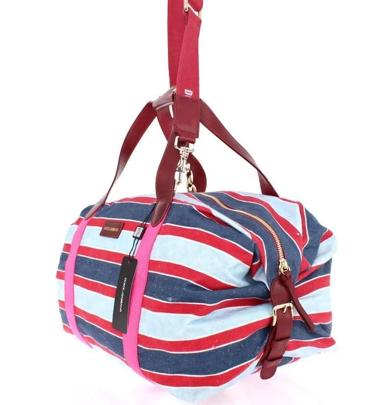 Multicolor striped travel bag