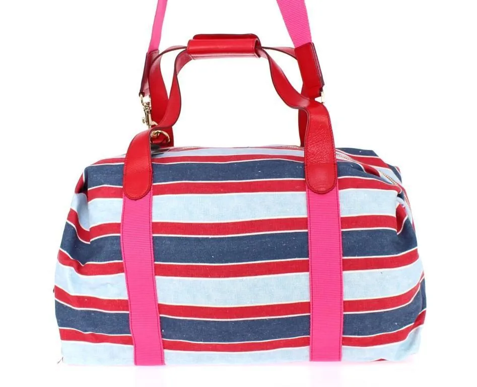 Multicolor striped travel bag