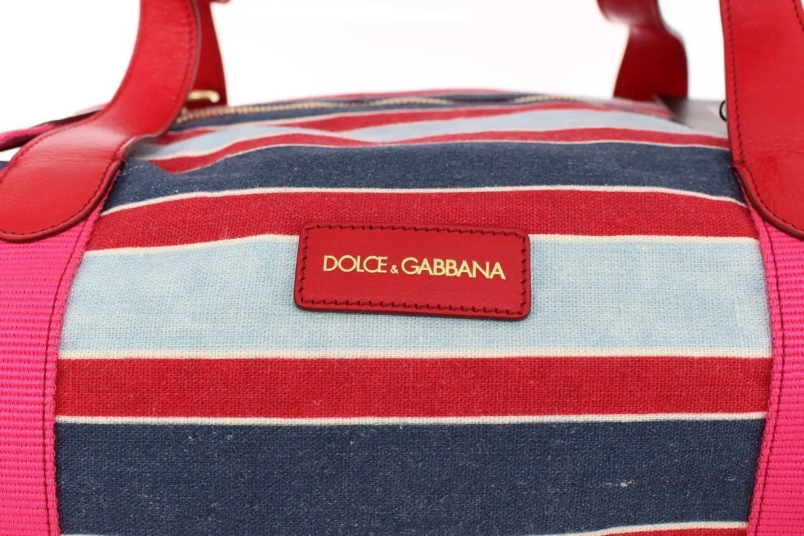 Multicolor striped travel bag