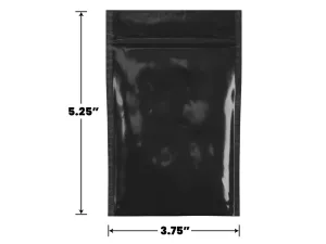 Mylar Bag Opaque Black - 1/8 Oz - 3.5 Grams - (100 to 50,000 Count)