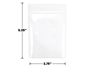 Mylar Bag Opaque White - 1/8 Oz - 3.5 Grams - (100 to 50,000 Count)