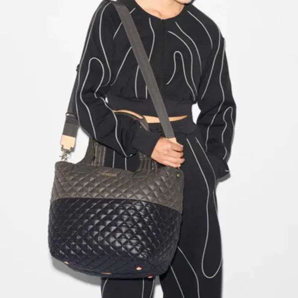 MZ Wallace Large Metro Deluxe Tote in Black / Magnet Color Block