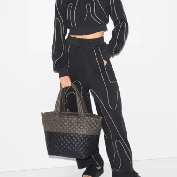 MZ Wallace Large Metro Deluxe Tote in Black / Magnet Color Block