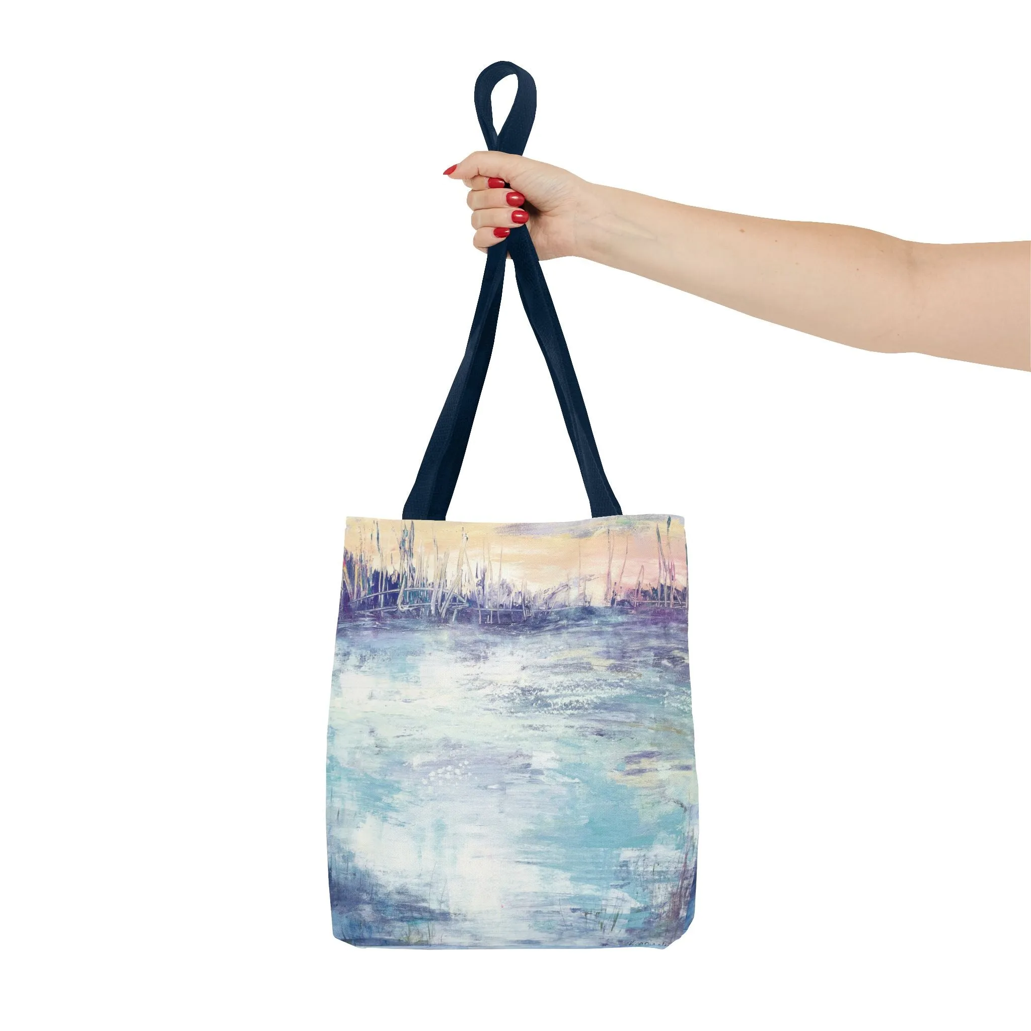 Nature Beach Landscape Art Tote Bag Canvas Shopping Bag - Flow of Life by Leslie Karpinski