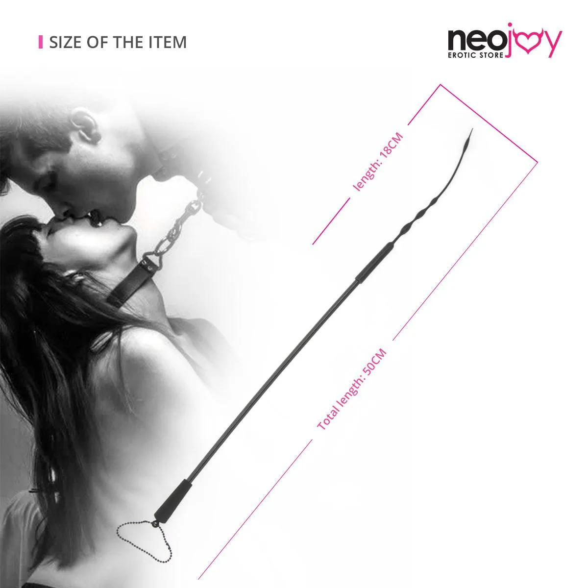 Neojoy Flogger Bondage Spanker Silicone - Black 19.68 inch - 50cm