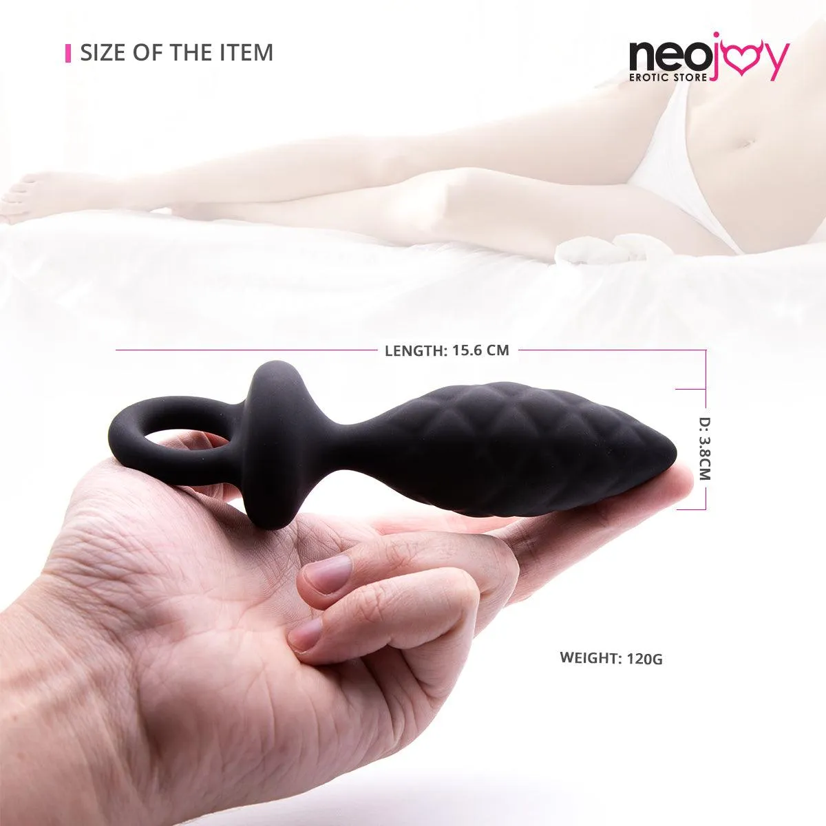 Neojoy Silicone Anal Plug with loop (Large)
