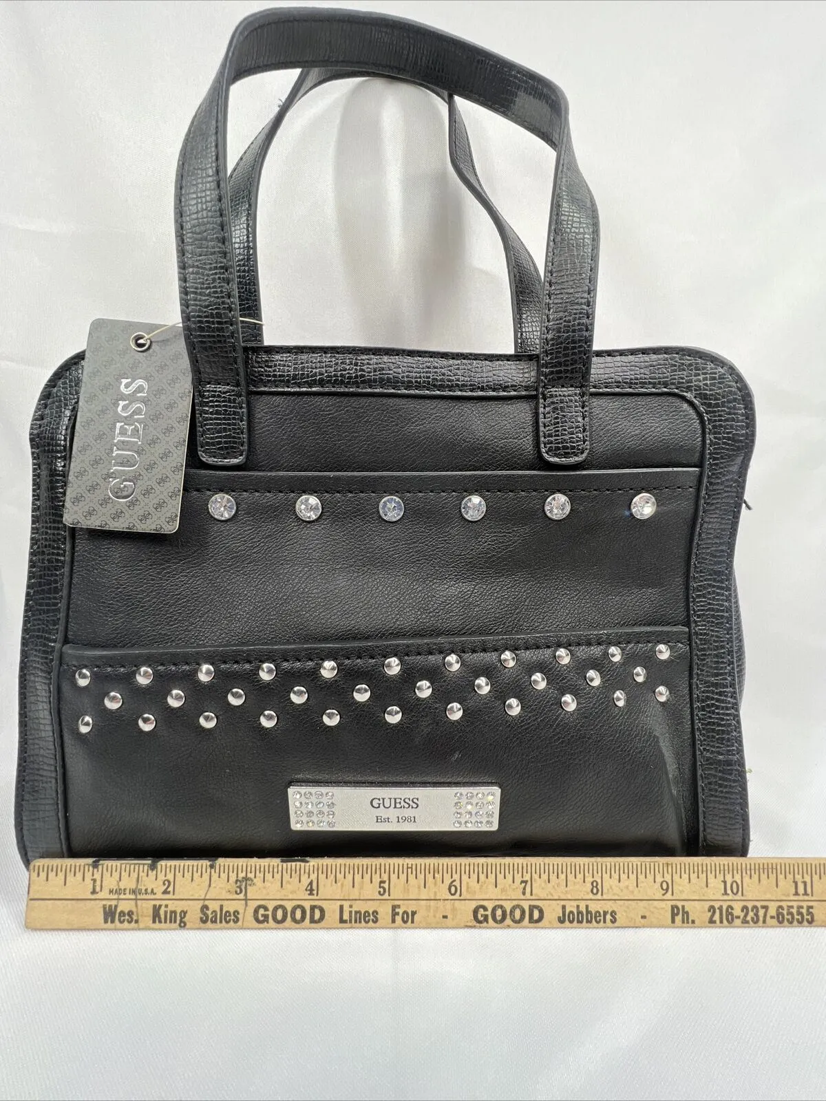 NEW Guess Disco Queen Black Multi Shoulder Bag Handbag Purse VY439406 Zipper