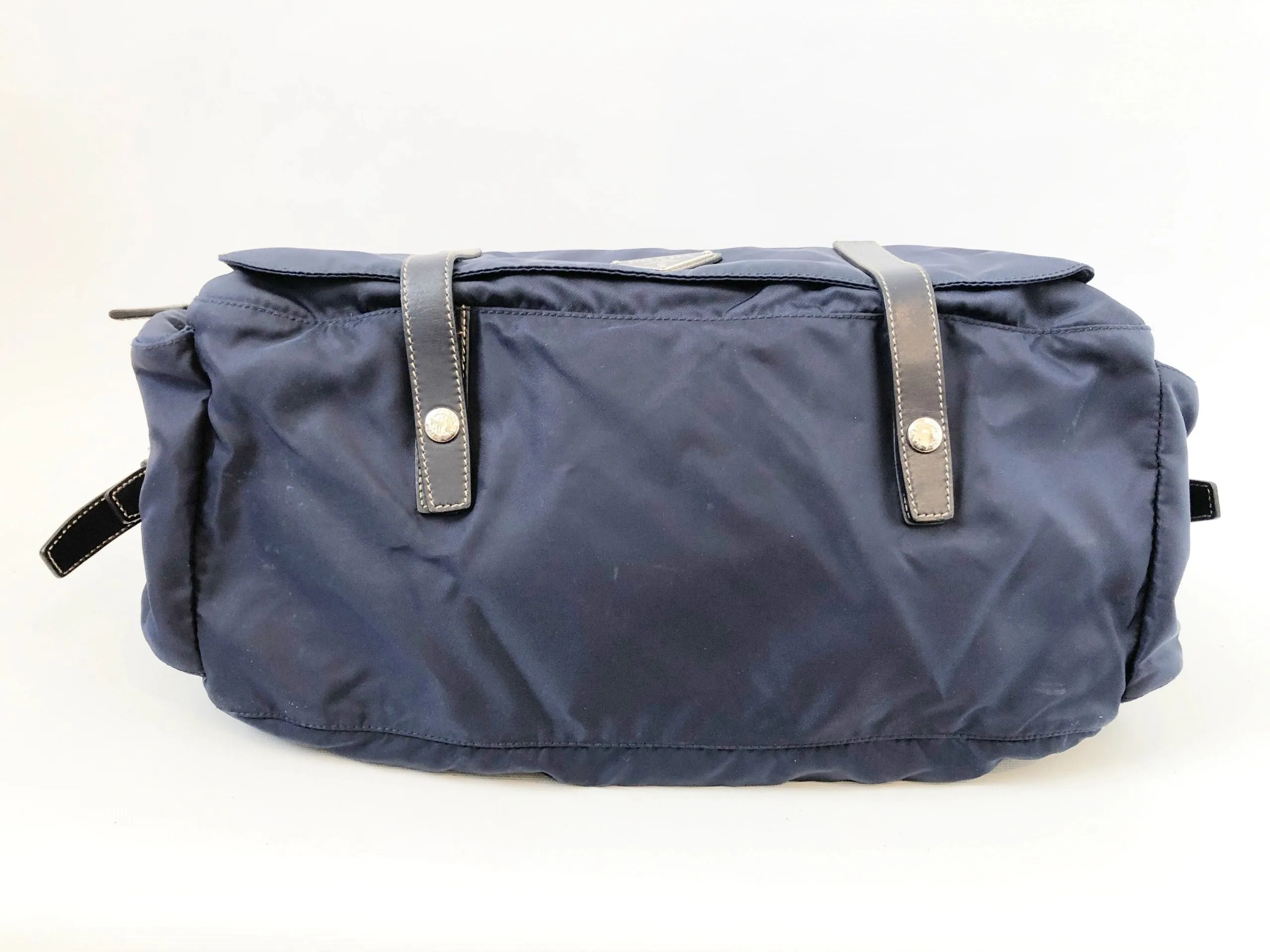 NEW Prada Leather Trim Tessuto Messenger Bag