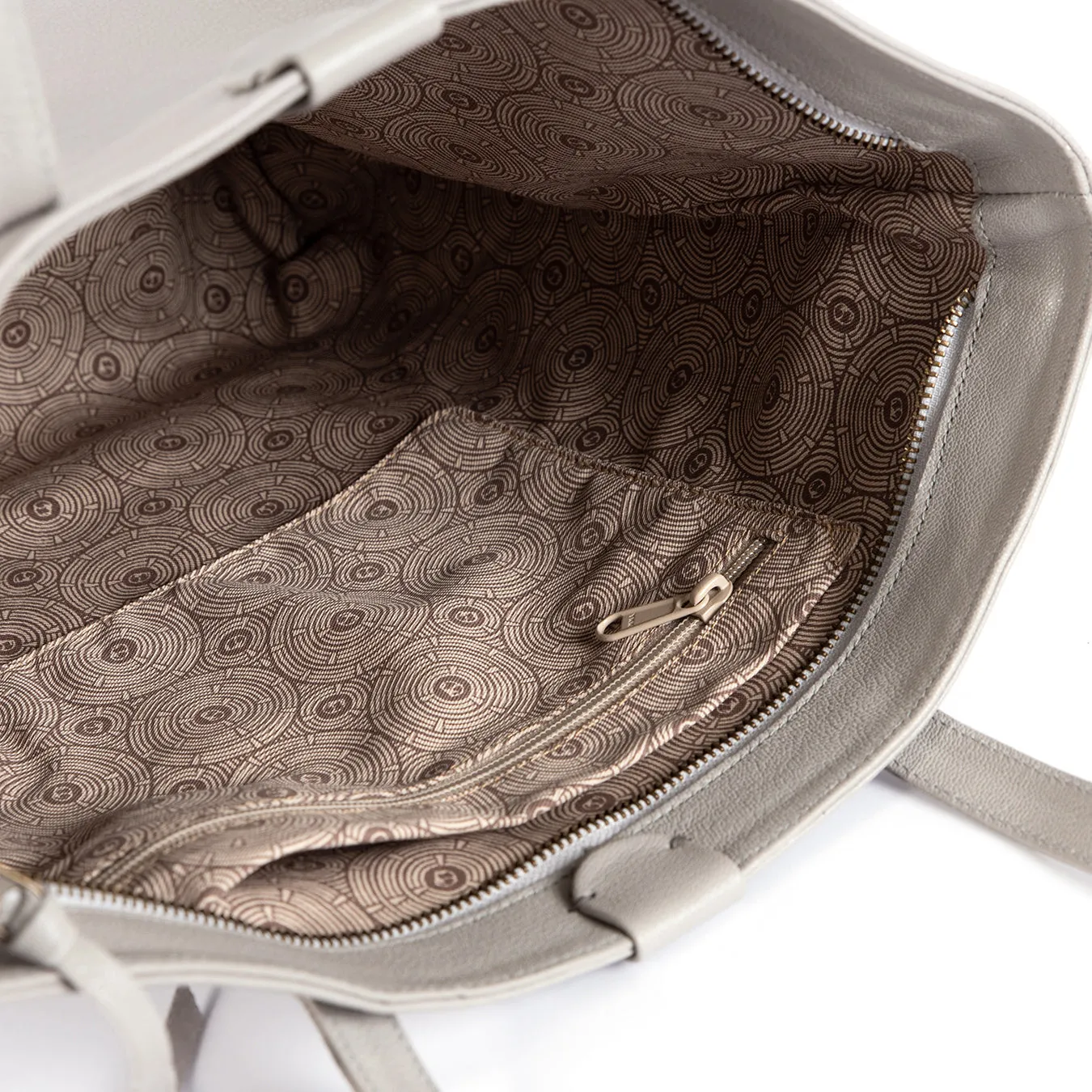 Omari : Ladies Leather Shopper Handbag in Quarry Cayak & Opal Rockafella