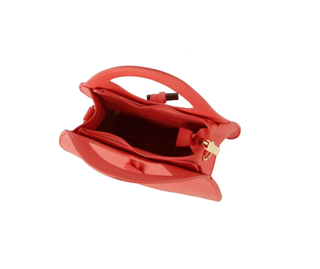Orange Top Handle Satchel | ALPHONSINA