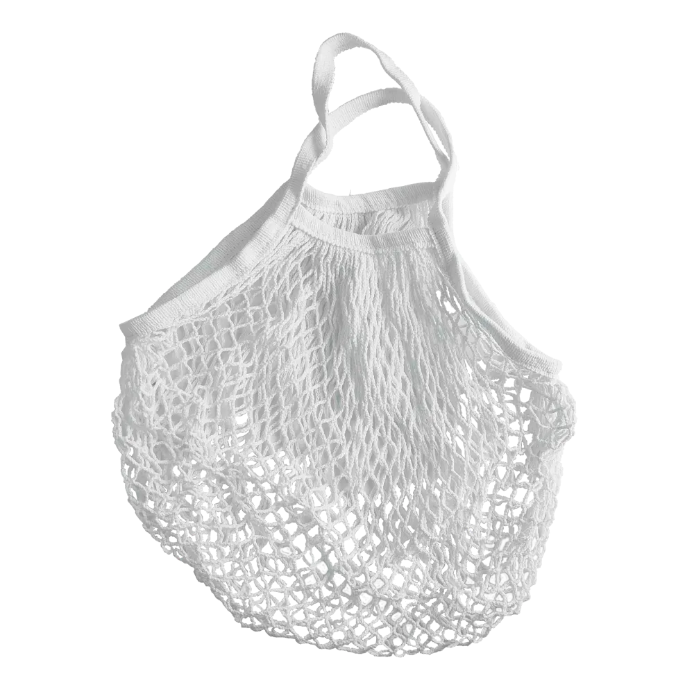 Organic Cotton - Reusable Grocery Mesh Shopping Bag - White
