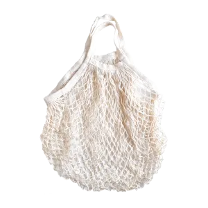 Organic Cotton - Reusable Grocery Mesh Shopping Bag - White