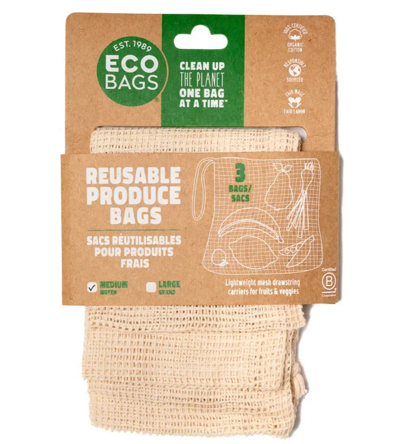 ORGANIC MESH DRAWSTRING BAG,  set of 3 - Medium