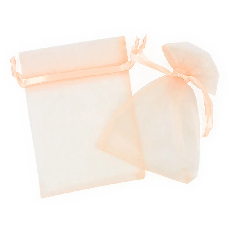 ORGANZA SMALL 17CM X 12.5CM PEACH 5PC