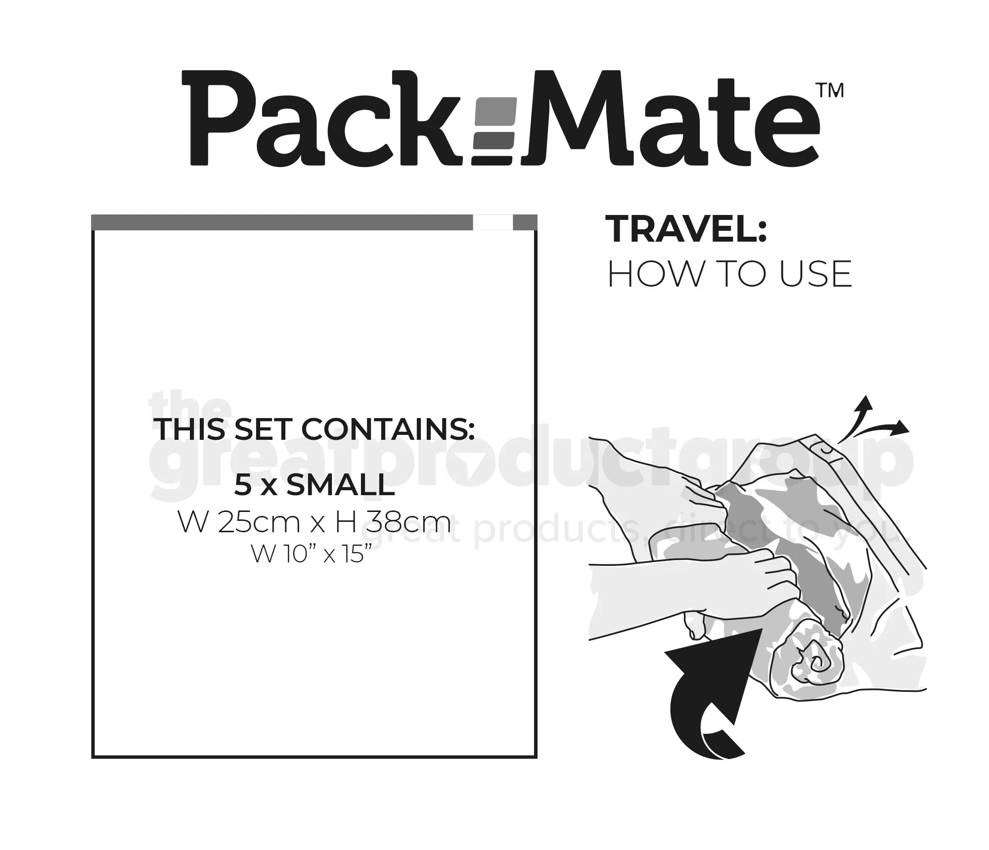 Packmate 1pc SMALL Travel Roll Storage Bag (25x38cm)