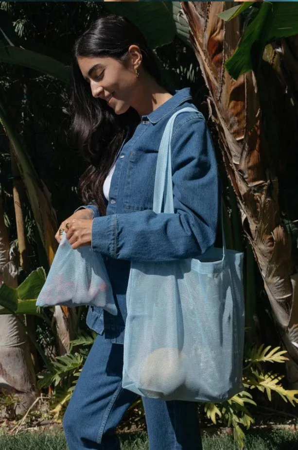 Pale Blue Bio-Knit Market Tote