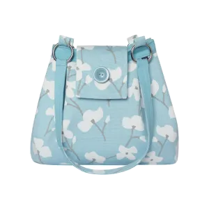 Pale Blue Spring Floral Blossom Canvas Ava Bag by Earth Squared