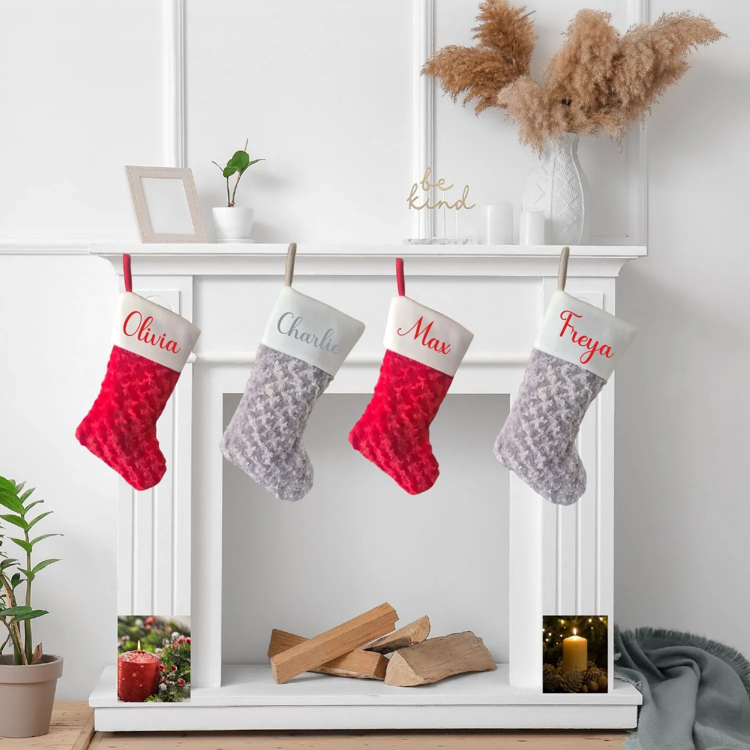 Personalised Christmas Plush Fluffy Stockings
