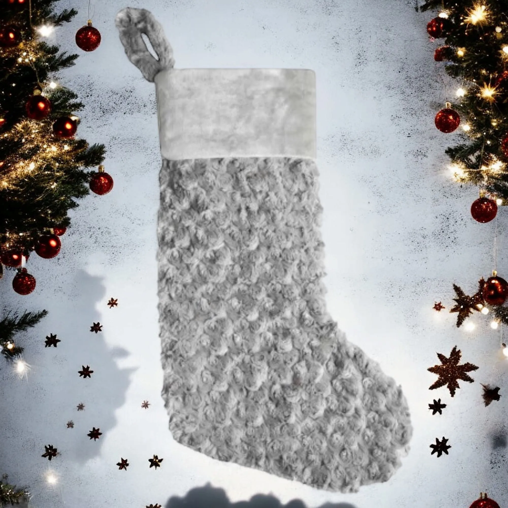 Personalised Christmas Plush Fluffy Stockings