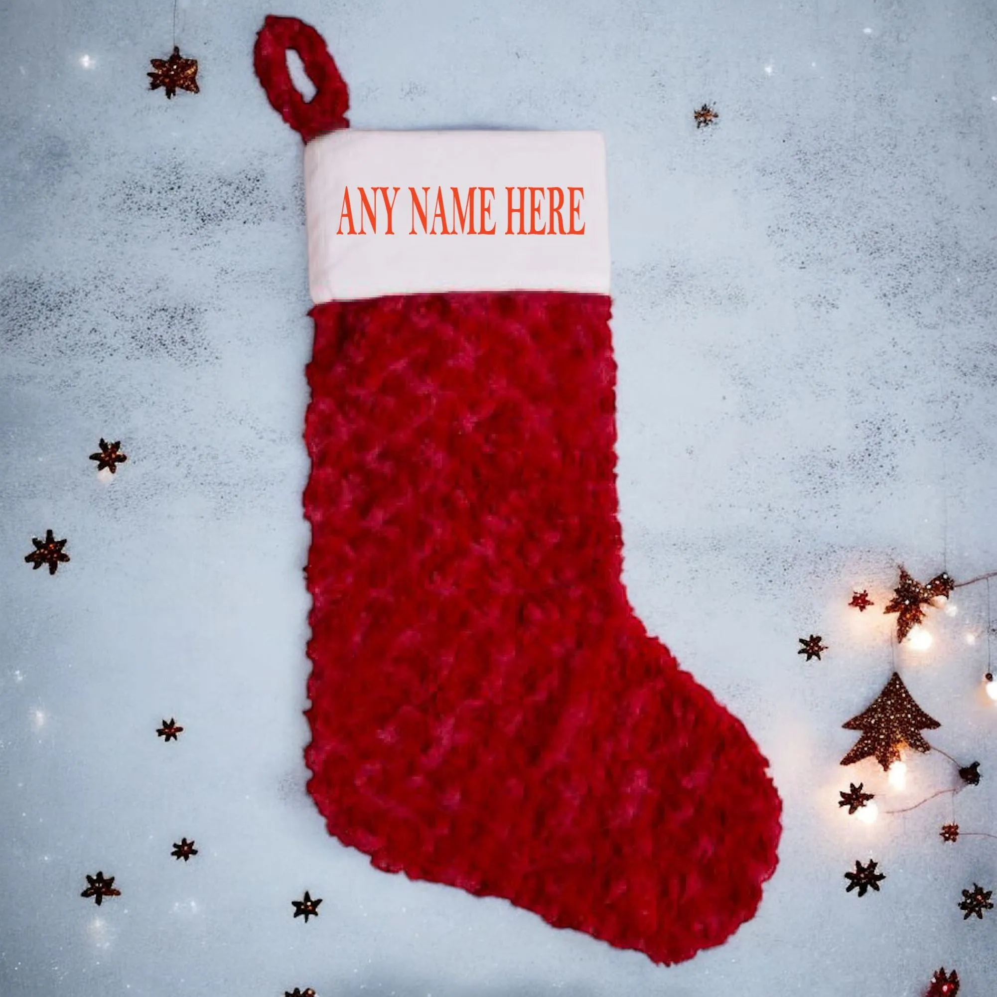 Personalised Christmas Plush Fluffy Stockings
