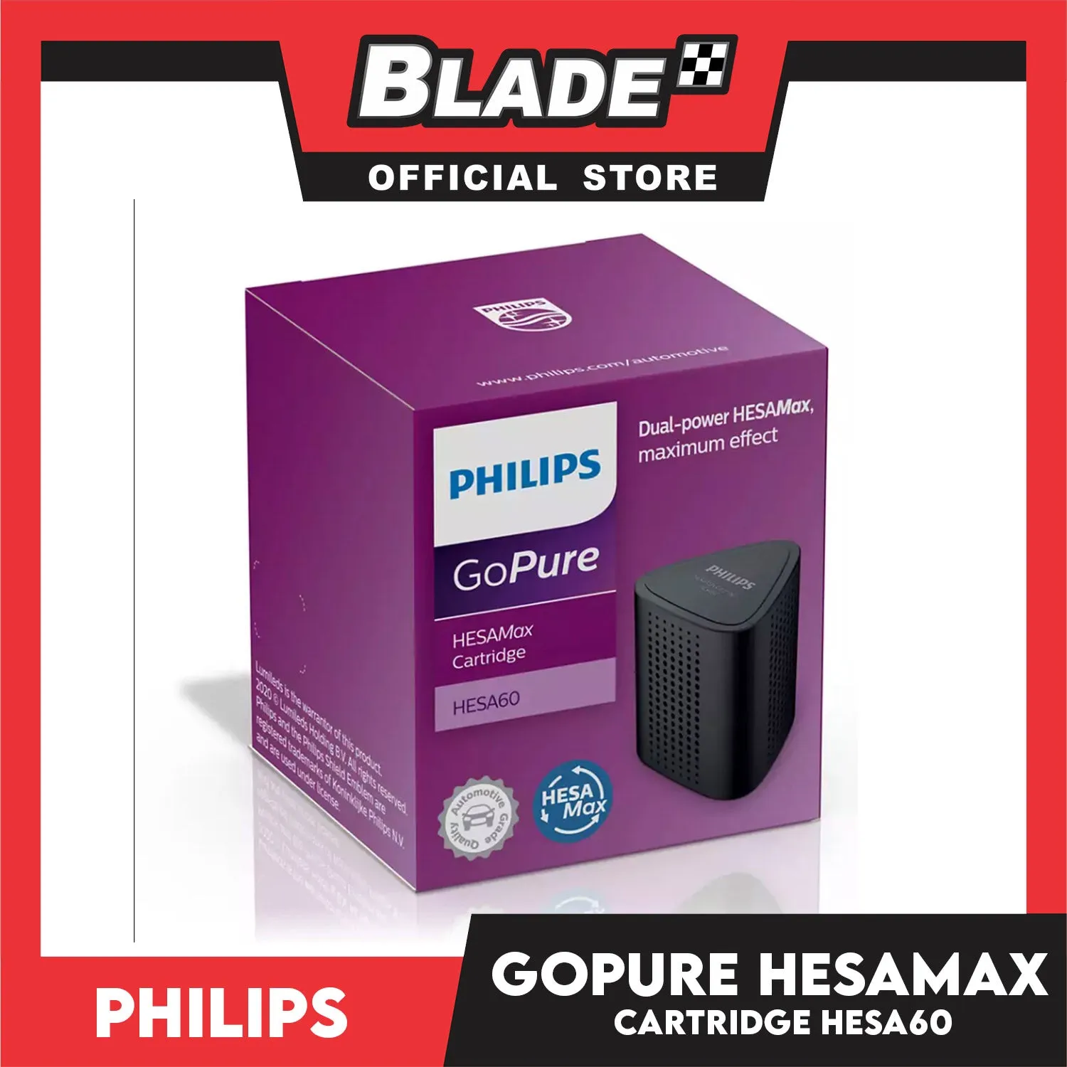 Philips GoPure HESAMax Cartridge HESA60 Cartridge for Car Air Purifier