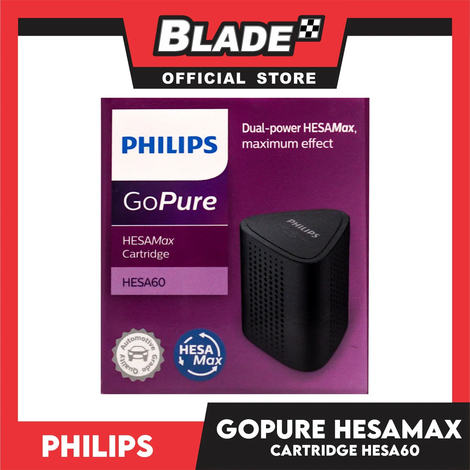 Philips GoPure HESAMax Cartridge HESA60 Cartridge for Car Air Purifier