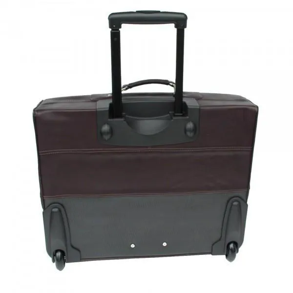 Piel Leather Garment Bag On Wheels