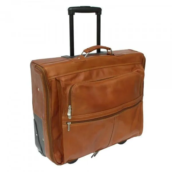 Piel Leather Garment Bag On Wheels