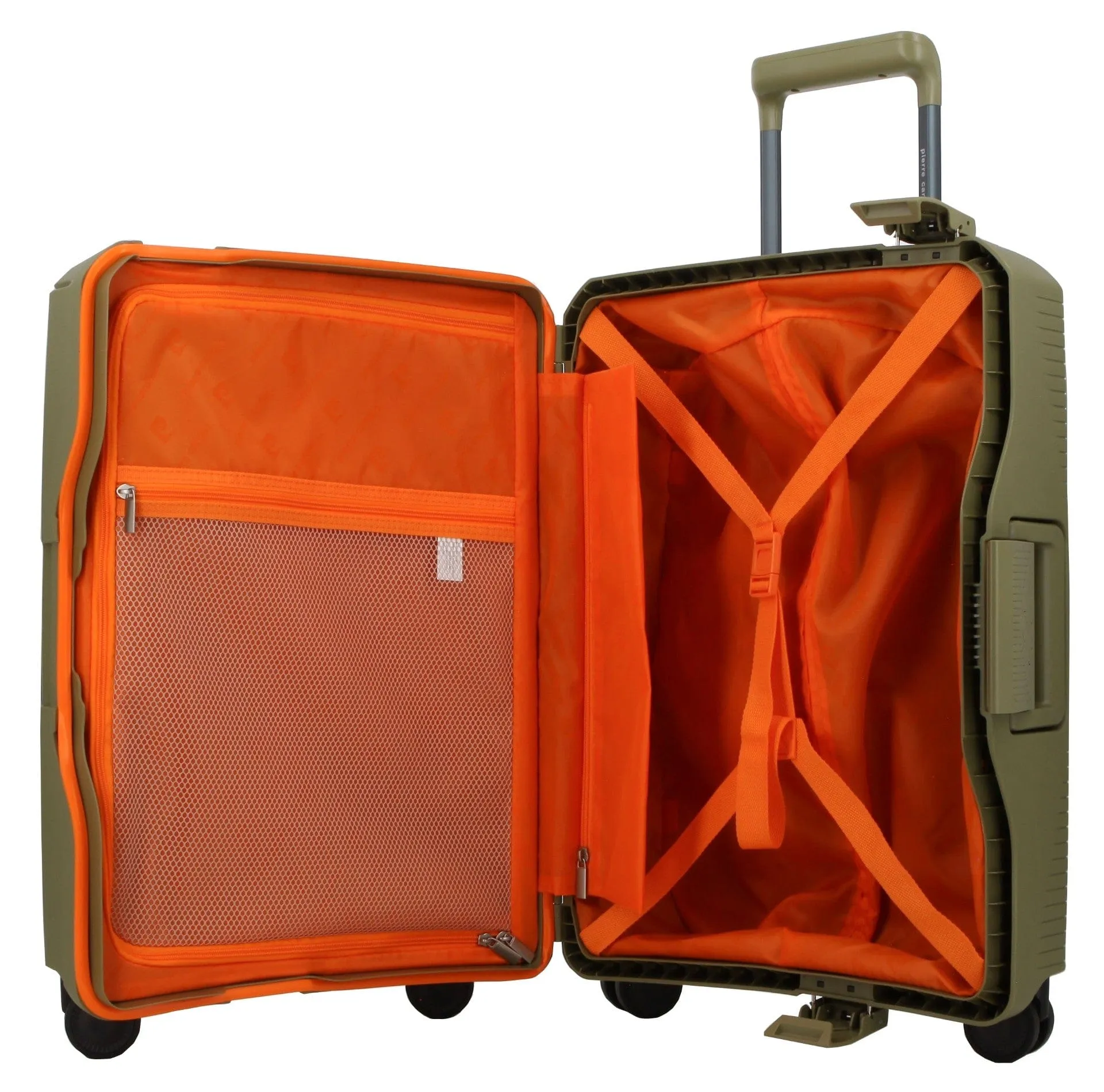 Pierre Cardin Cannes Clip Case Luggage 28 Inch Large Green/Orange