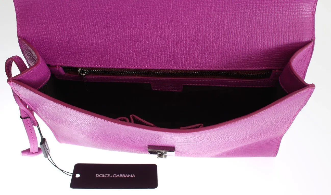 Pink Leather Studded Document Portfolio Briefcase Bag