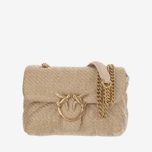 Pinko Raffia axelväska med logotyp