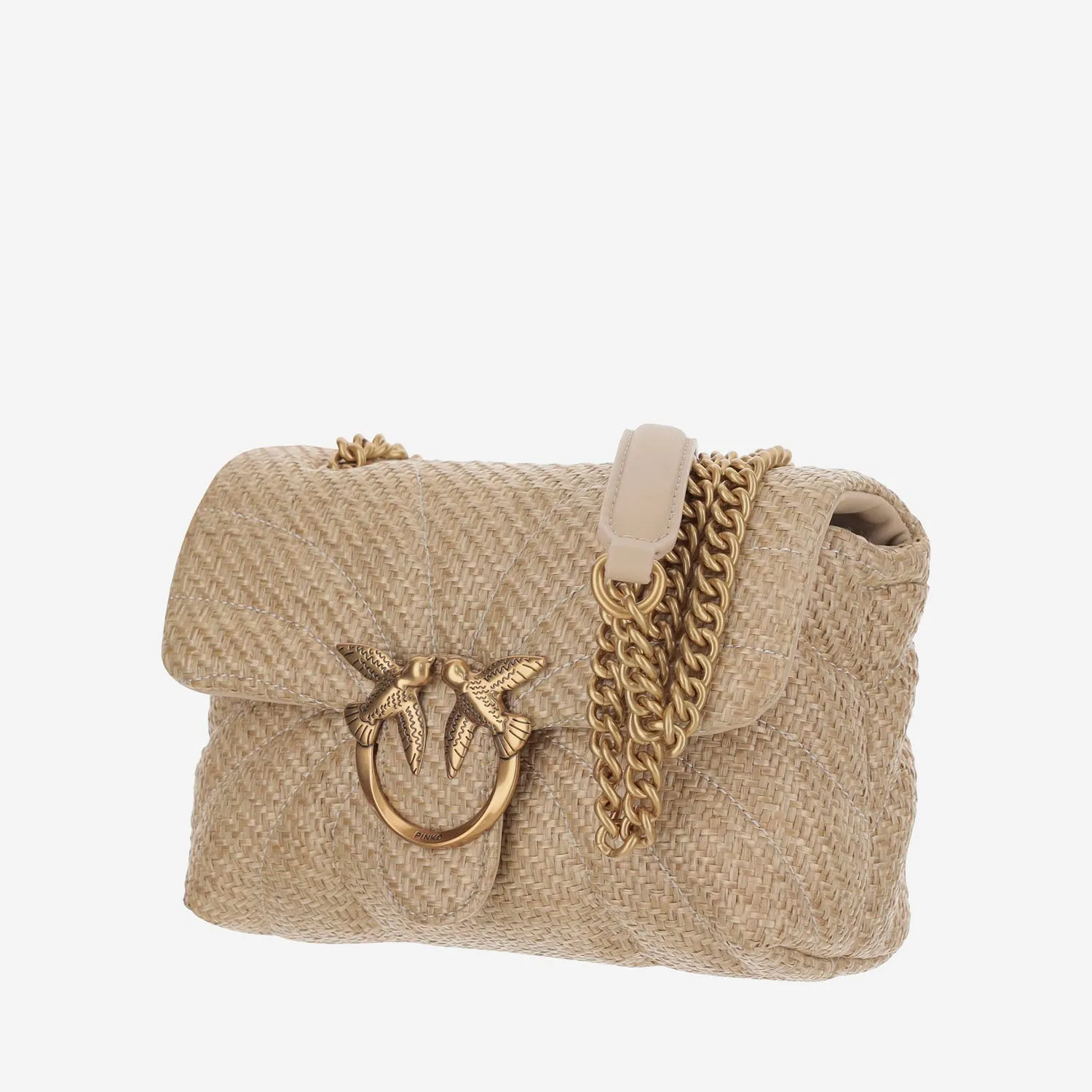 Pinko Raffia axelväska med logotyp