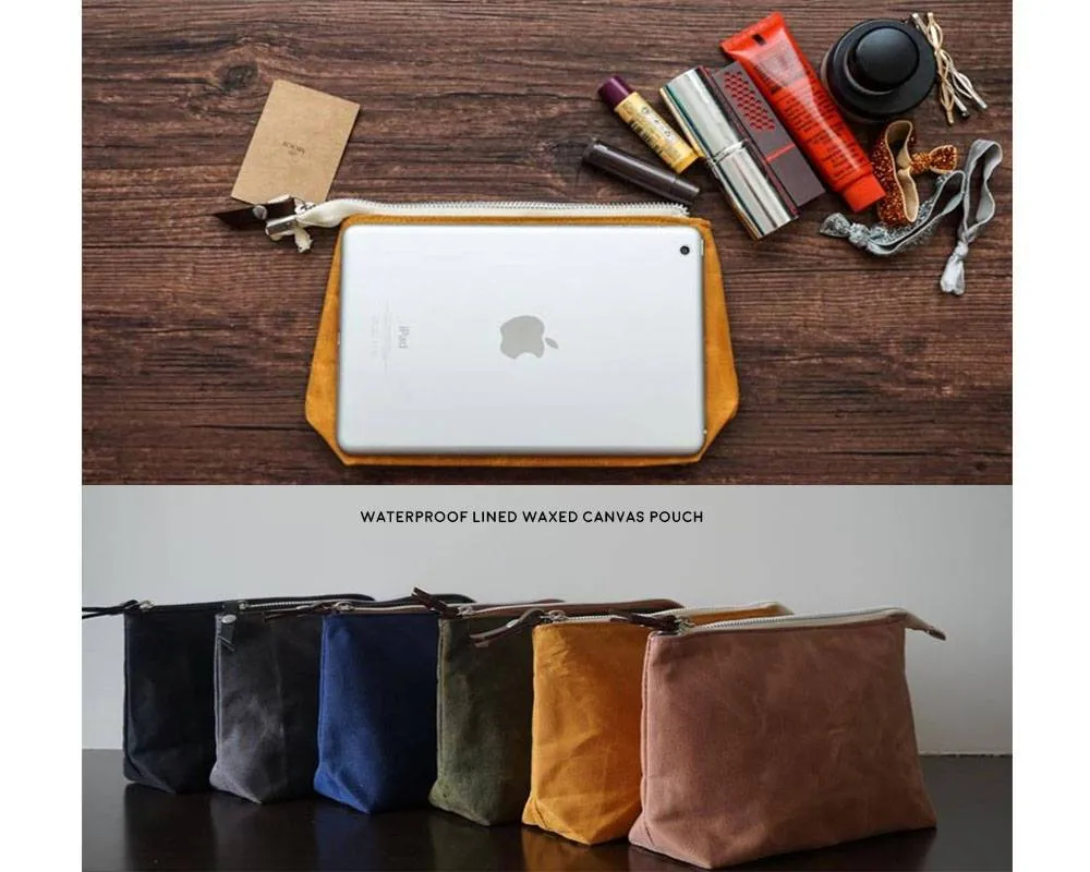Pipa 11 Pocket Diaper Bag Tote in Burnt Yellow | Waxed Canvas & Leather