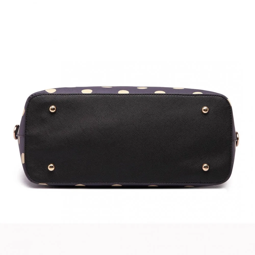 Polka Dot Print Tote Bag - Purple