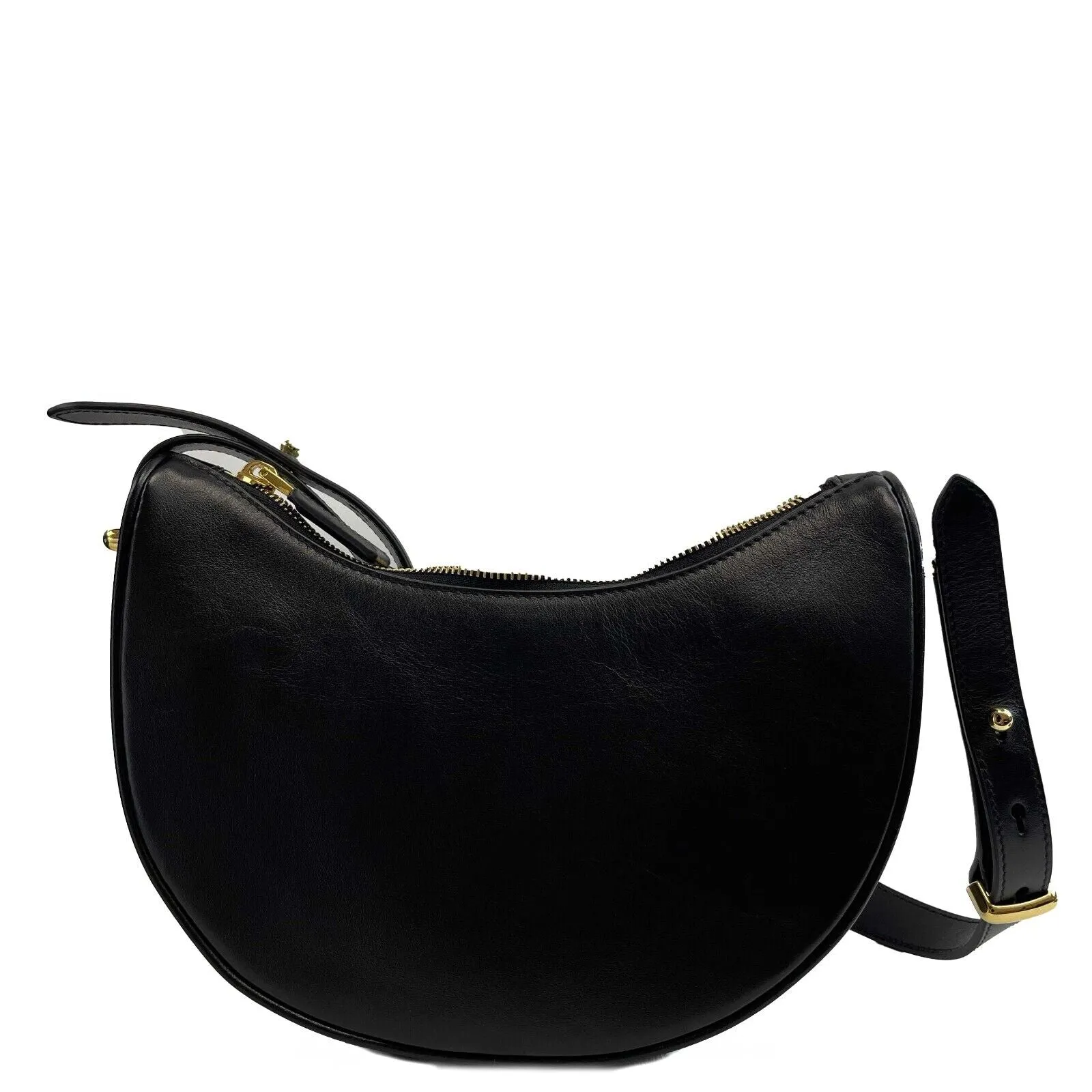 Prada Black Arqué leather shoulder bag Excellent Handbag w/box