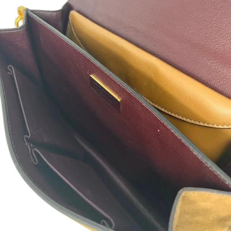 Prada Brown Suede Envelope Shoulder Bag