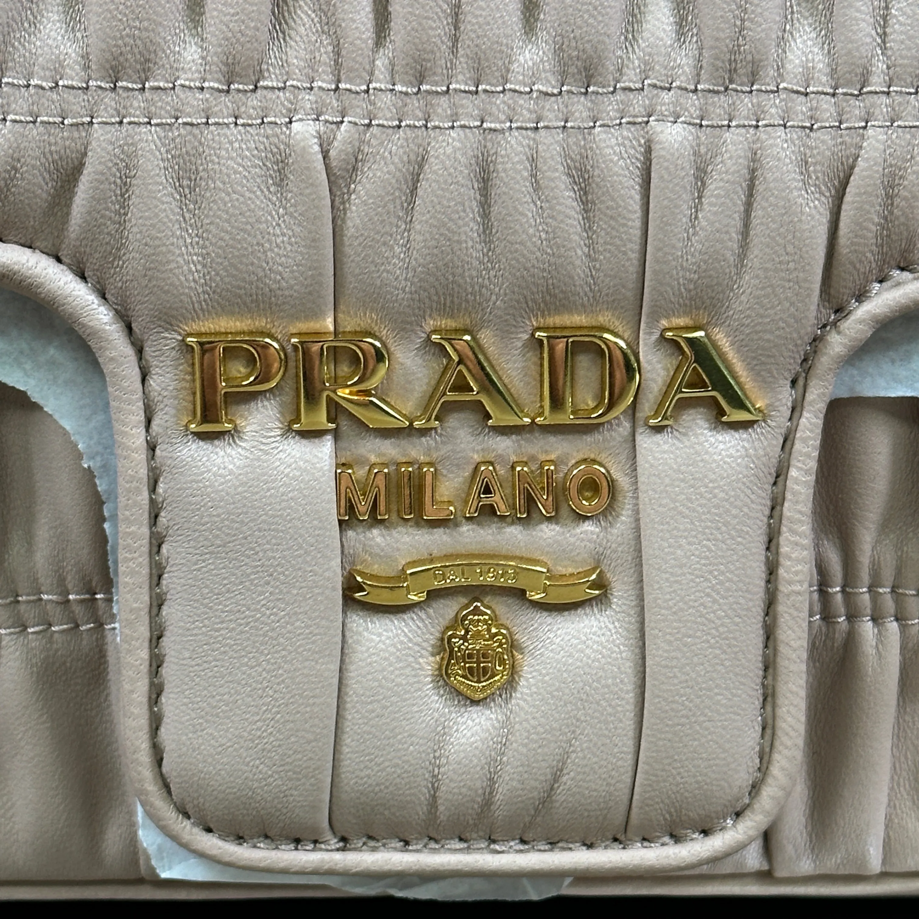 Prada Chain Flap Shoulder Bag Nappa Gaufre Medium - Pink