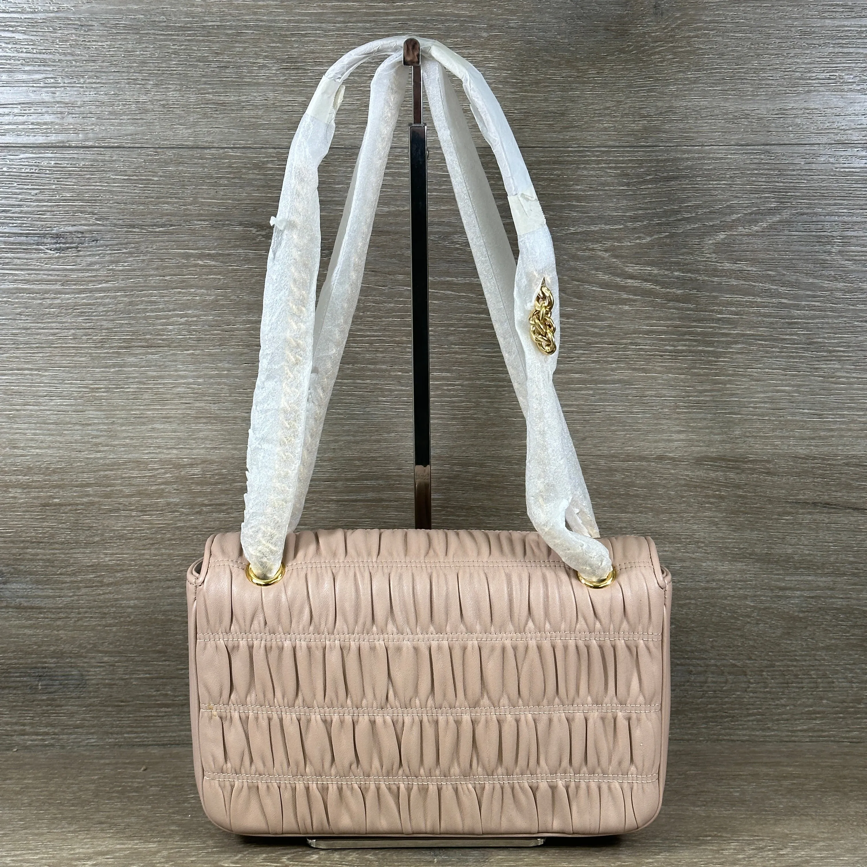 Prada Chain Flap Shoulder Bag Nappa Gaufre Medium - Pink