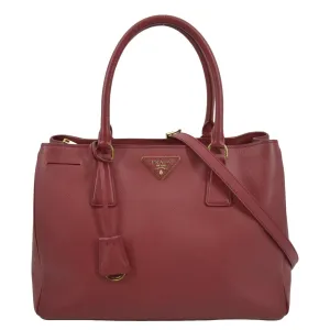 PRADA Lux Saffiano Leather Top Handle Satchel Bag Red