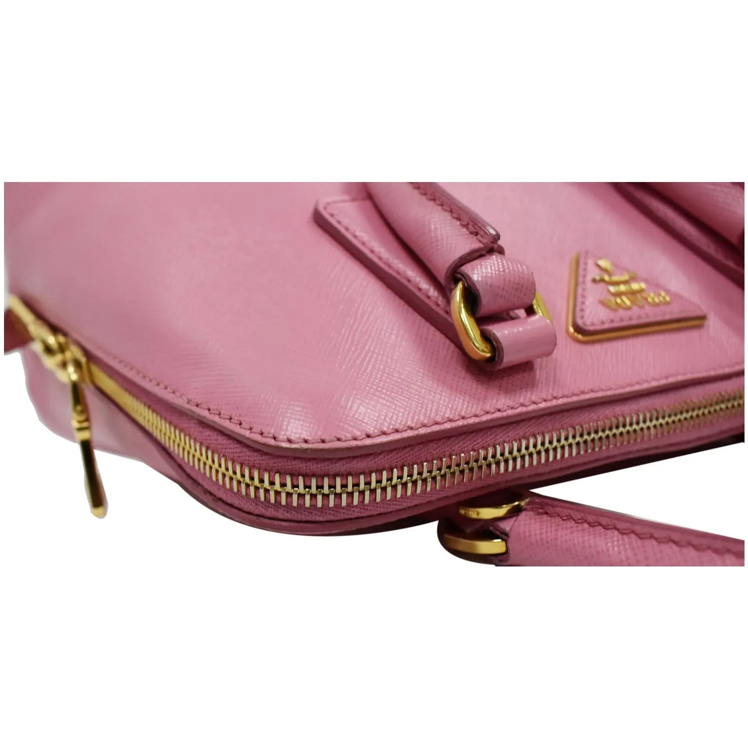 PRADA Promenade Mini Saffiano Leather Satchel Bag Pink