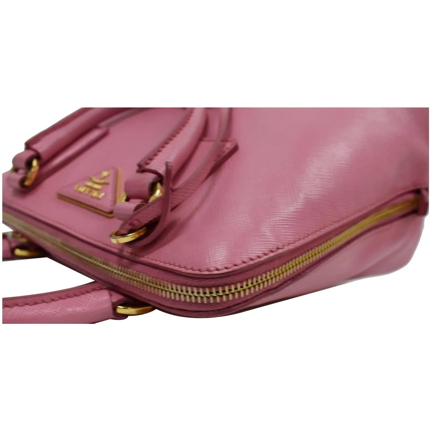 PRADA Promenade Mini Saffiano Leather Satchel Bag Pink